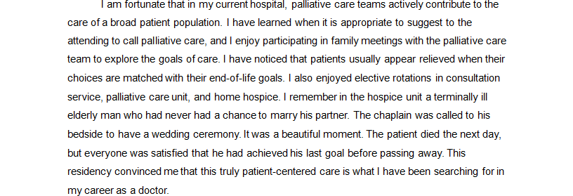 geriatric and palliative care fellowship personal statement example - paragraph 4