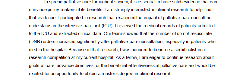 geriatric and palliative care fellowship personal statement example - paragraph 5
